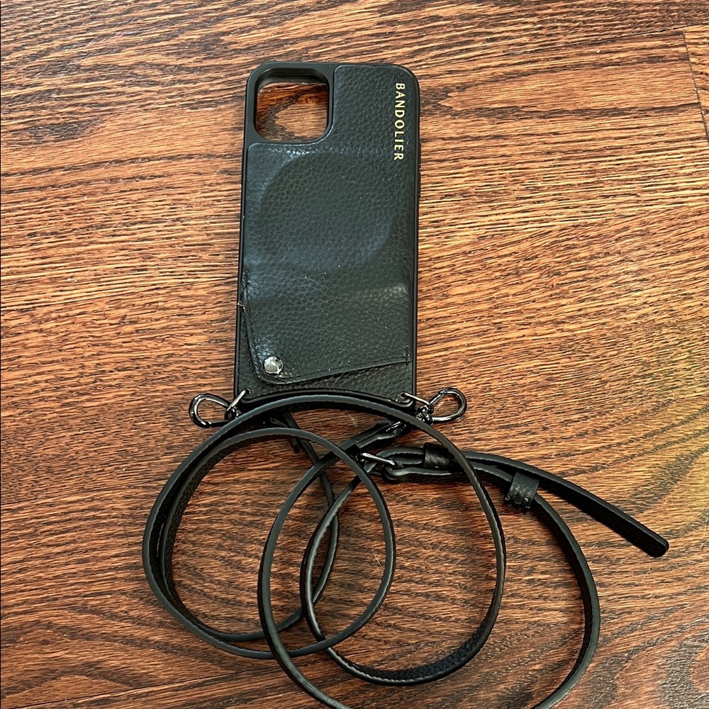 Bandolier Black Phone Case with Crossbody Strap- iPhone 11 Pro